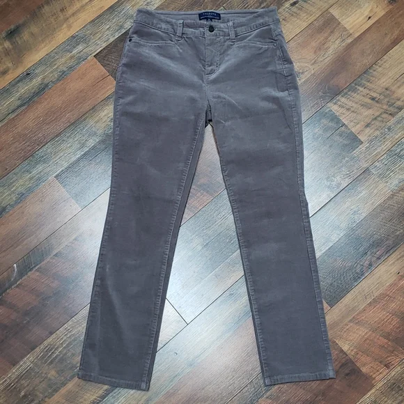 Talbots Simply Flatting 5-Pocket Gray Corduroy Pants, Size 6P - Picture 2 of 6